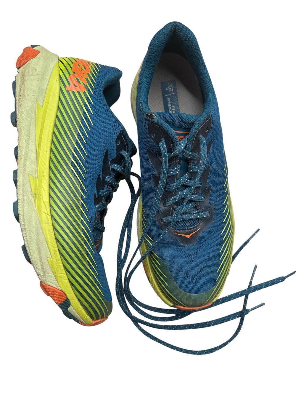 Hoka Torrent 2 trail running shoes in the Blue Coral/Evening Primrose colorway 9